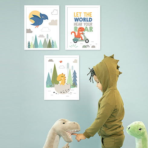 Dinosaur Adventures Wall Art Frame Set